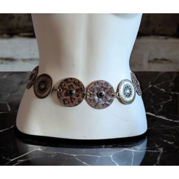 Statement Chain Belt Bronze Wheels Steampunk Nomad Apocalyptic Cosplay Womens - Picture 1 of 12